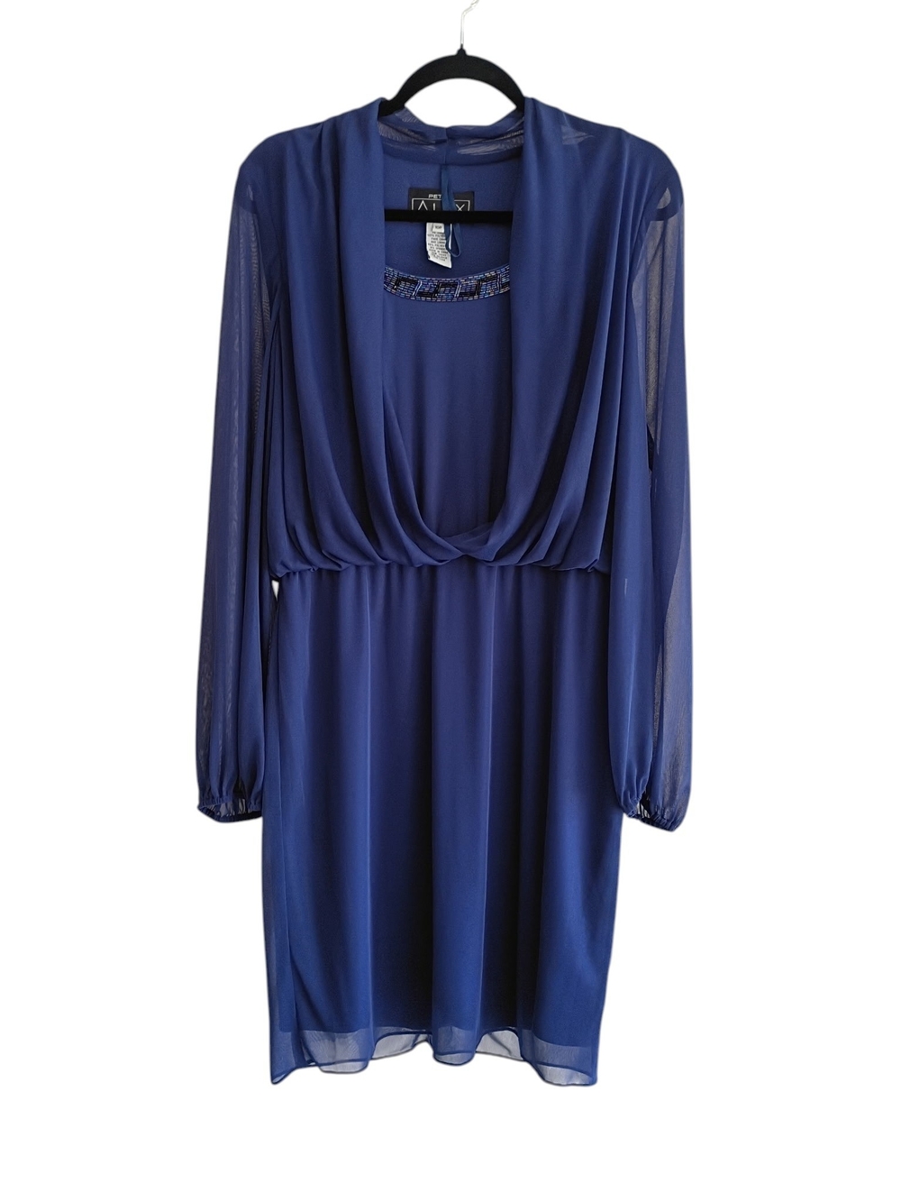 Alex Evenings Royal Blue Long Sleeve Cocktail Dress SZ 10 P